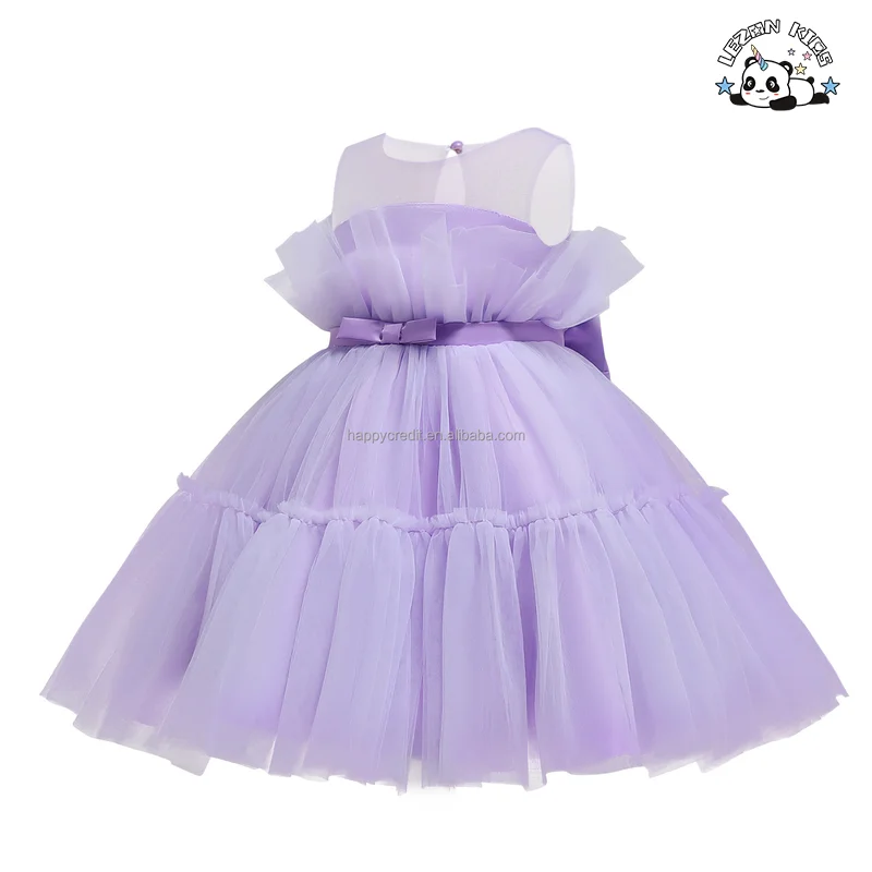 LEZONKIDS - Customizable Hot Selling Sleeveless Birthday Party Kids Princess Dresses Girls Tulle Dress for Summer
